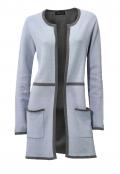 Designer-Longstrickjacke blau