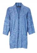 Designer-Longstrickjacke blau-bunt