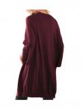 Designer-Longstrickjacke bordeaux