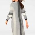 Designer-Longstrickjacke grau-creme