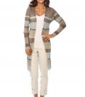 Designer-Longstrickjacke sand-mint