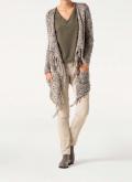 Designer-Longstrickjackebeige