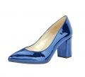 Designer-Materialmix-Pumps royalblau