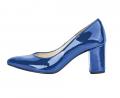 Designer-Materialmix-Pumps royalblau