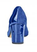 Designer-Materialmix-Pumps royalblau