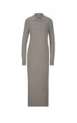 Designer-Maxi-Strickkleid taupe