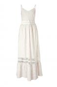 Designer-Maxikleid mit Spitze beige