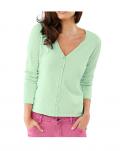 Designer-Motiv-Strickjacke mint-pink