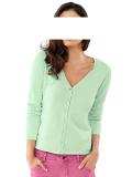 Designer-Motiv-Strickjacke mint-pink