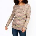 Designer-Multicolorpullover elfenbein-bunt