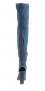 Designer-Overknee-Stiefel jeansblau