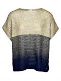 Designer-Oversized-Pullover goldfarben-blau