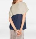 Designer-Oversized-Pullover goldfarben-blau