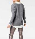 Designer-Oversized-Pullover grau