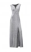 Designer-Paillettenkleid silber