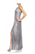 Designer-Paillettenkleid silber