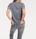 Designer-Paillettenshirt mint-grau