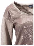 Designer-Paillettenshirt taupe