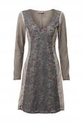 Designer-Patchkleid taupe-blau Gr. 36