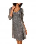 Designer-Patchkleid taupe-blau Gr. 36