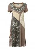 Designer-Patchkleid taupe-bunt