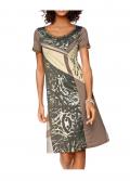 Designer-Patchkleid taupe-bunt