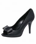 Designer-Peeptoepumps schwarz