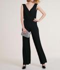 Designer-Plissee-Overall schwarz