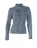 Designer-Porc-Velourslederjacke jeansblau