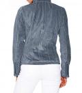 Designer-Porc-Velourslederjacke jeansblau