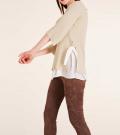 Designer-Pullover-2-in-1 beige-ecru