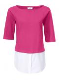 Designer-Pullover-2-in-1 pink-weiß