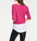 Designer-Pullover-2-in-1 pink-weiß