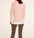 Designer-Pullover-2-in-1 rosé-ecru