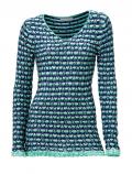 Designer-Pullover aqua-royalblau