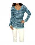 Designer-Pullover aqua-royalblau