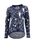 Designer-Pullover blau-silber