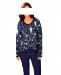 Designer-Pullover blau-silber