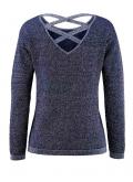 Designer-Pullover blau-silberfarben