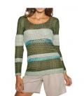 Designer-Pullover bunt gestreift