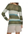 Designer-Pullover bunt gestreift