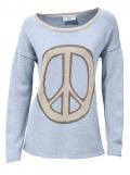 Designer-Pullover hellblau-beige