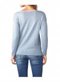 Designer-Pullover hellblau-beige