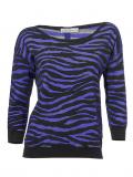 Designer-Pullover lila-schwarz Gr. 40