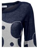 Designer-Pullover marine-ecru