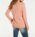 Designer-Pullover mit Chiffon lachs