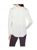 Designer-Pullover mit Chiffon offwhite