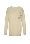 Designer-Pullover mit Glitzersteinchen sand