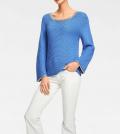 Designer-Pullover mit Nieten azurblau