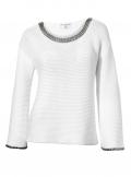 Designer-Pullover mit Nieten offwhite